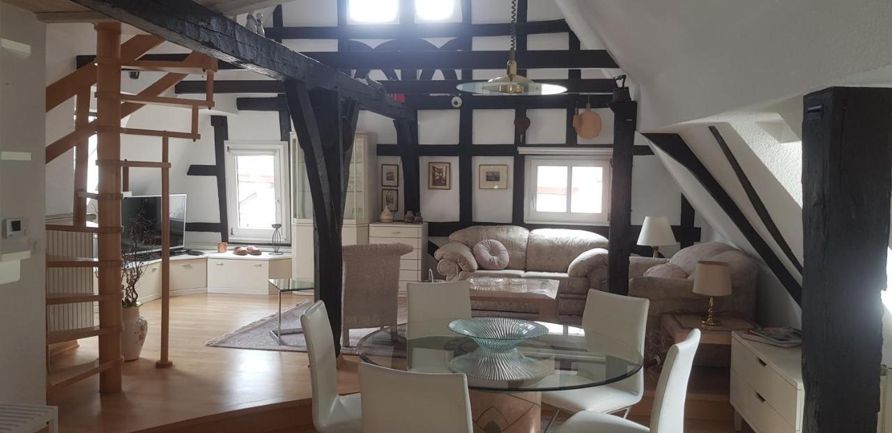 Penthouse Im Historischen Fachwerkhaus Mit Grosser Dachterrasse An Zentralster Lage Boppard Esterno foto