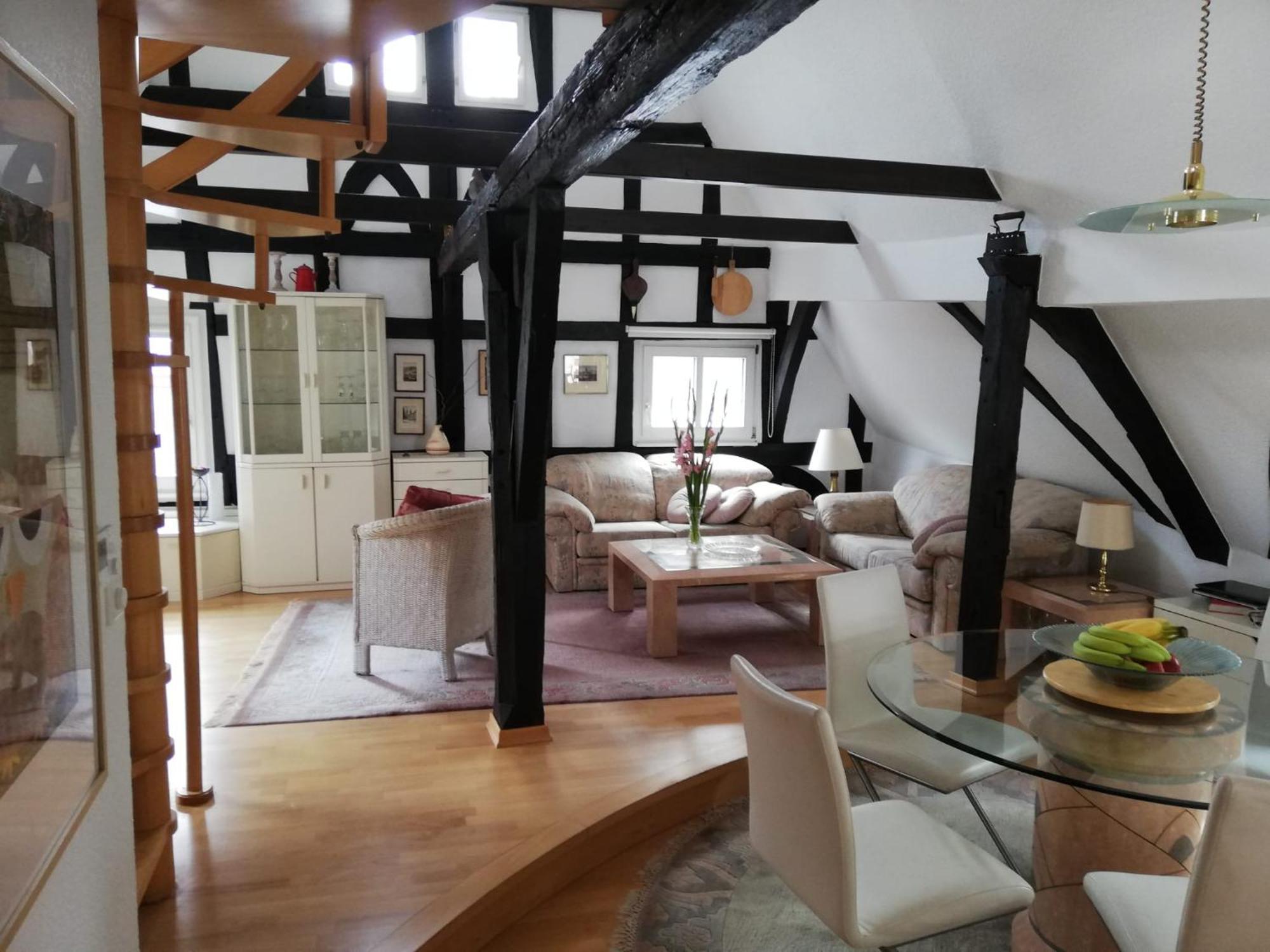 Penthouse Im Historischen Fachwerkhaus Mit Grosser Dachterrasse An Zentralster Lage Boppard Esterno foto